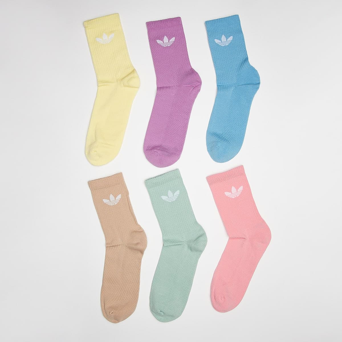 6 PACK - Trefoil Cushion Crew Socks