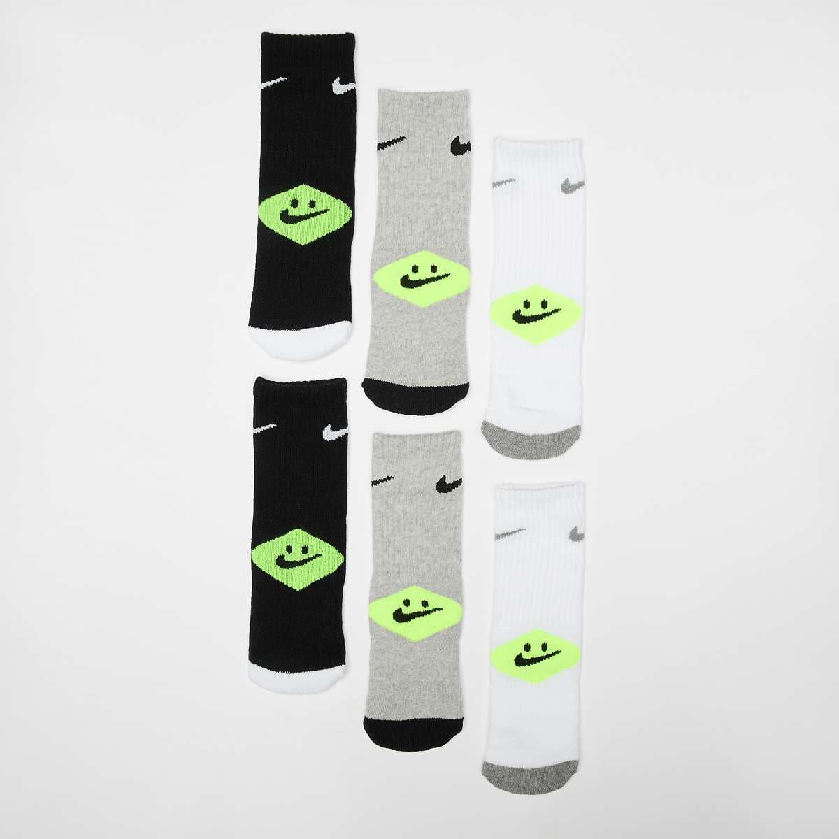 6 PACK - Smiley Cushioned Crew Socks