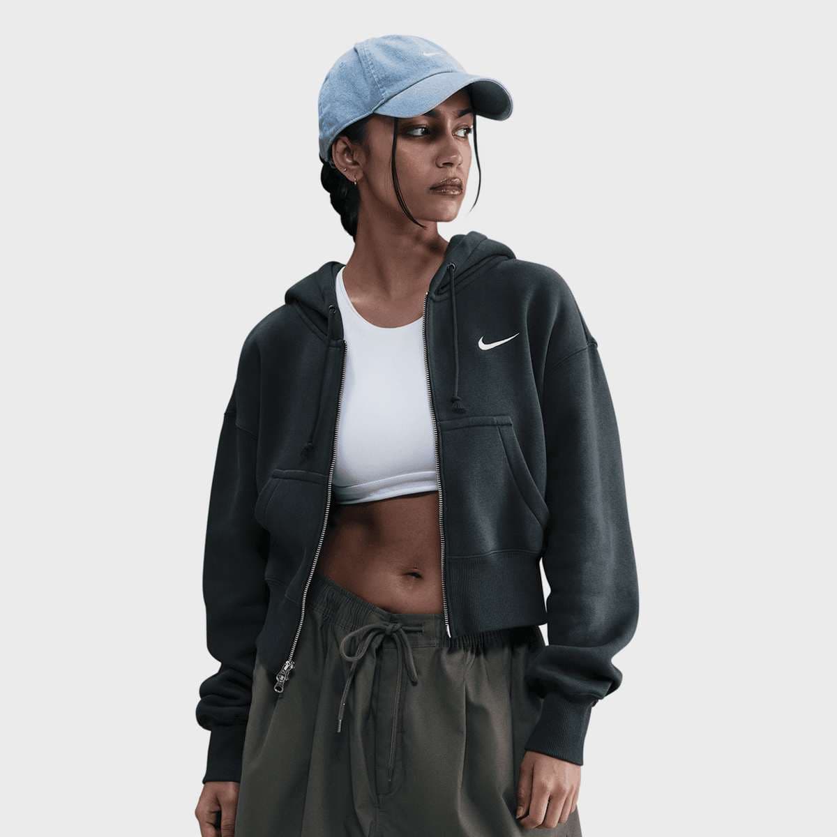 Sportswear Phoenix Fleece Loose Full-Zip Cropped Hoodie