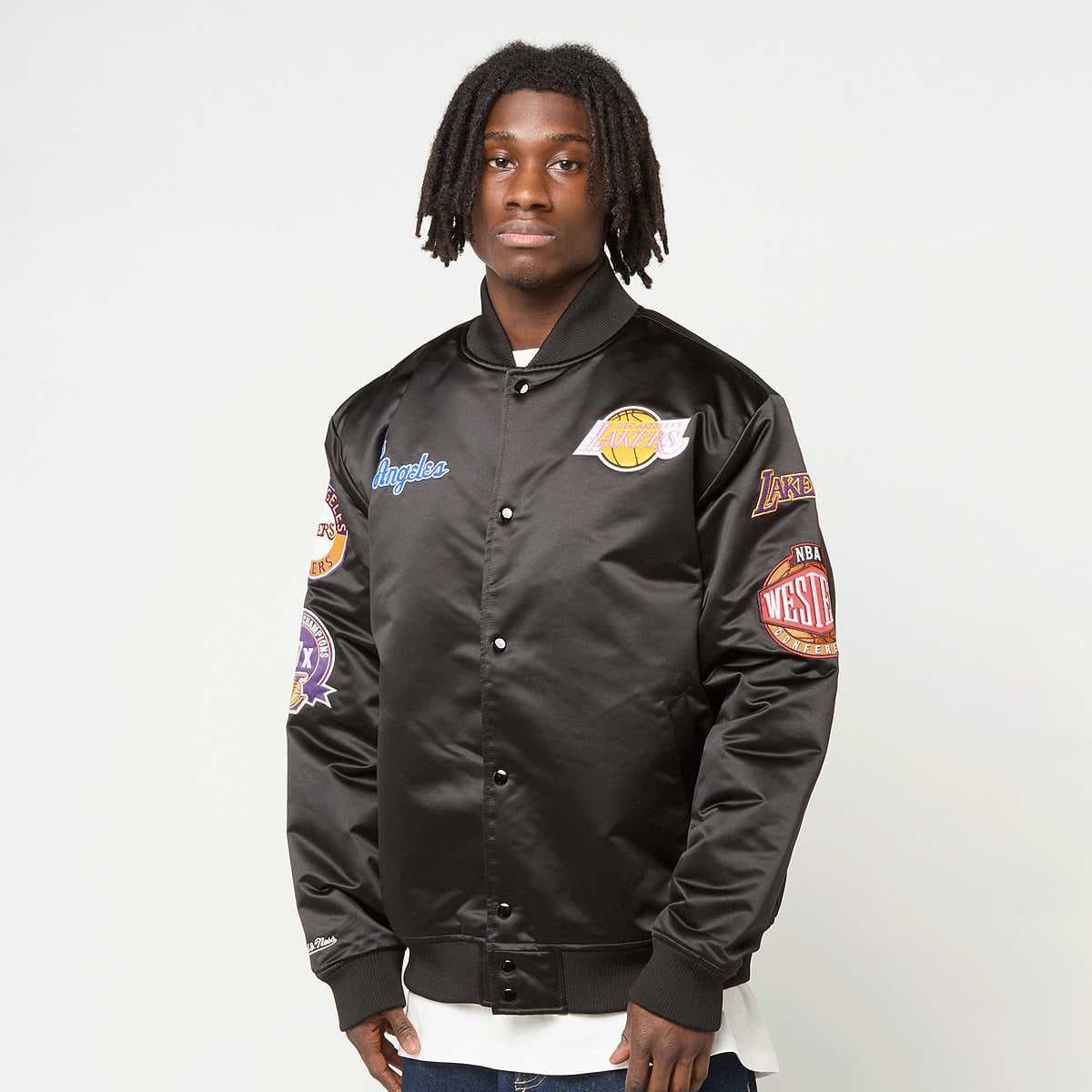Black Out Satin Jacket Los Angeles Lakers