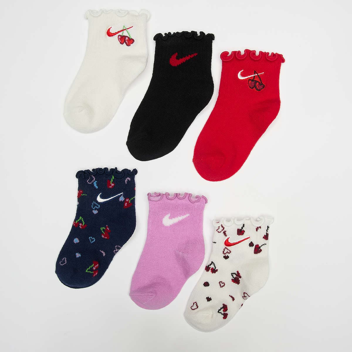 6 PACK - Cherry Infant Lightweight Ankle Socks