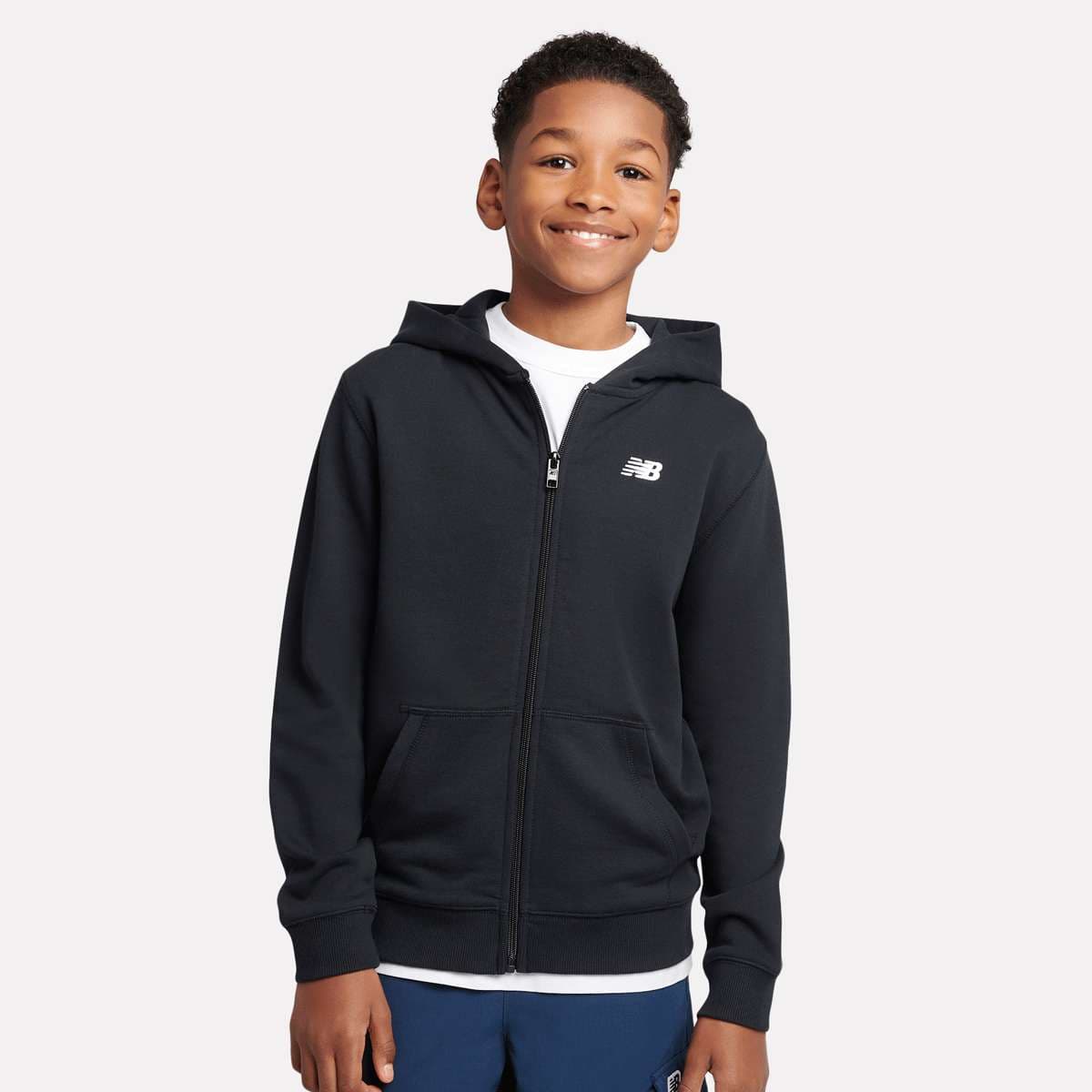 French Terry Small Logo Full Zip Hoodie