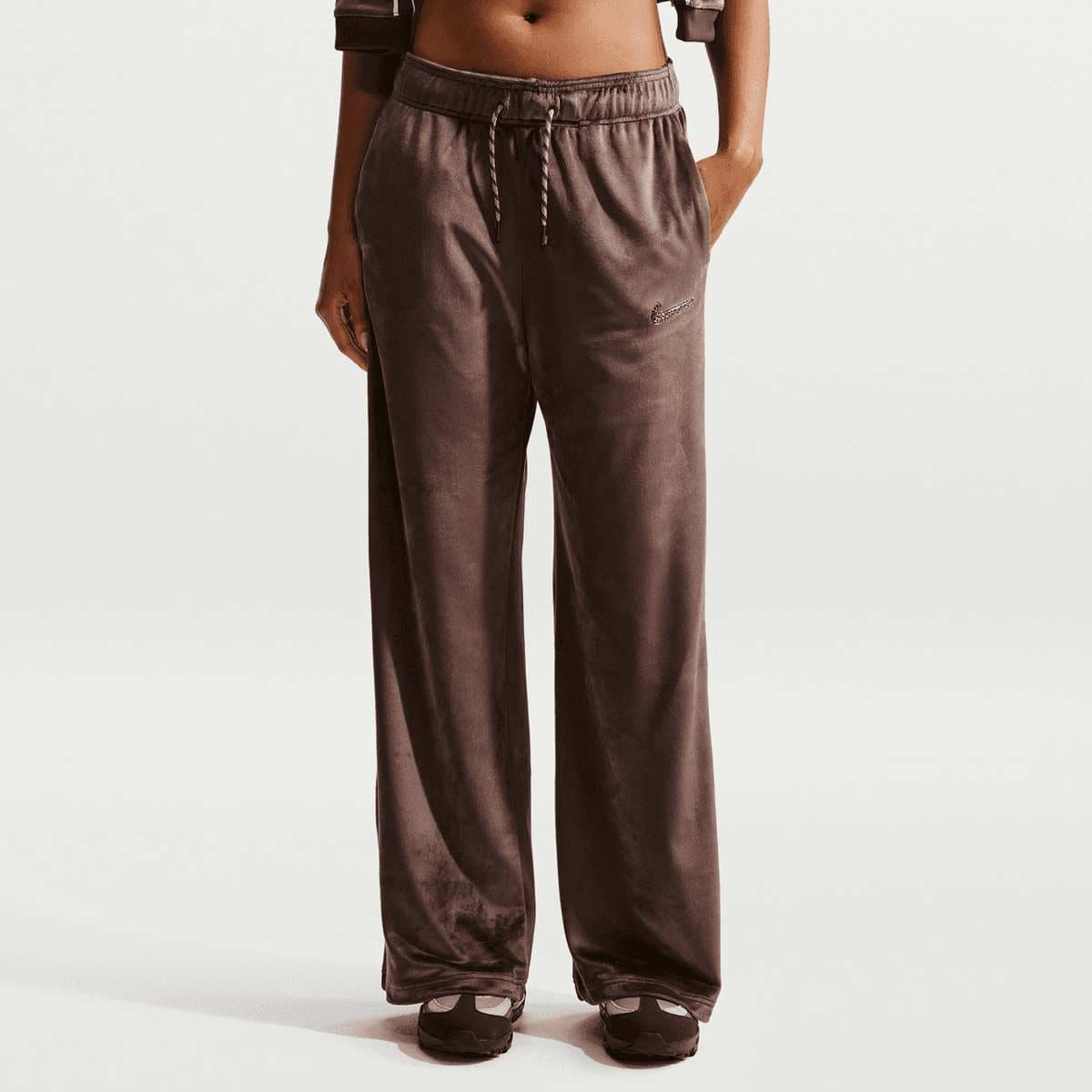 Sportswear Trend High-Rise Wide Velour Pants