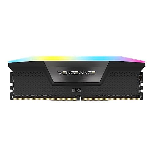 Corsair Vengeance RGB DDR5 RAM 16GB (1x16GB) 5200MHz CL40 Intel XMP 3.0 Desktop-Arbeitsspeicher – Schwarz (CMH16GX5M1B5200C40)