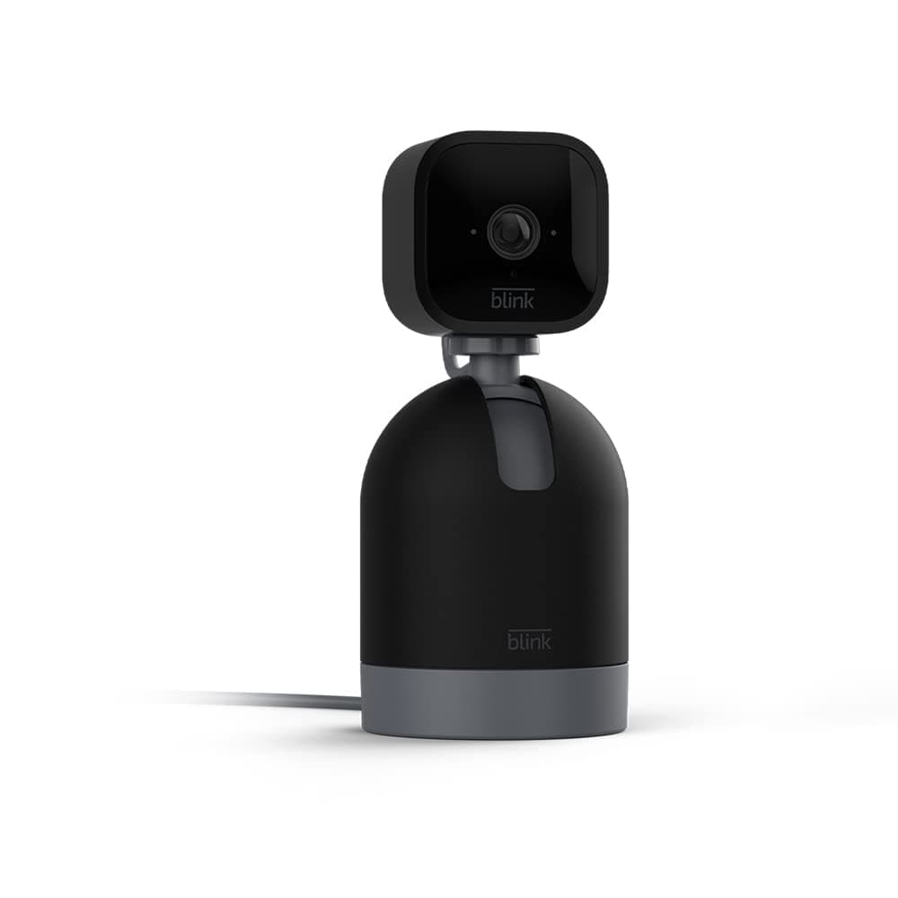 Blink Mini Pan-Tilt Camera | Videocamera intelligente di sicurezza, da interni, plug-in, audio bidirezionale, video HD, rilevazione di movimento, funziona con Alexa | Nero