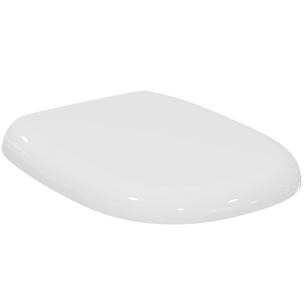 Ideal Standard Tesi Sedile WC, forma arrotondata, Sedile del water resistente, incluso set di cerniere per una facile installazione, in robusto duroplast – Bianco (365x440x60 mm)