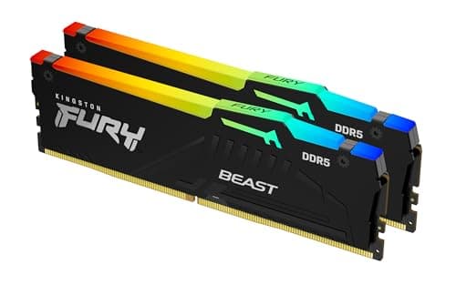 Kingston FURY Beast Schwarz RGB 32GB (2x16GB) 6000MT/s DDR5 CL36 DIMM Desktop Gaming Speicher Kit mit 2 AMD EXPO/ Intel XMP - KF560C36BBE2AK2-32