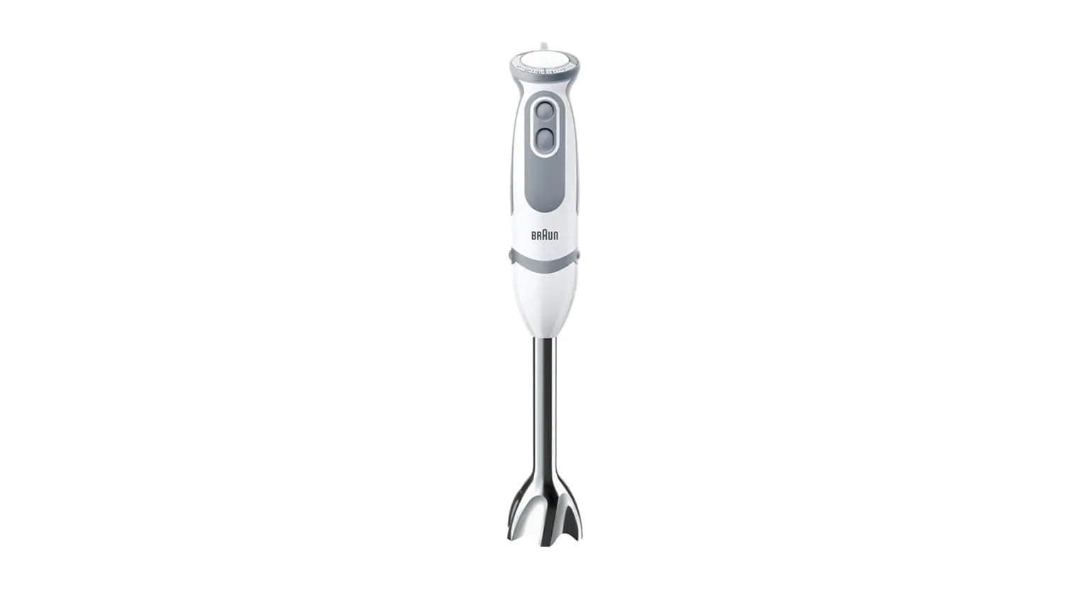Braun Hogar Minipimer 5235 - Batidora de mano, 1000 W, 21 velocidades y función turbo, anti-salpicuduras, Powerbell Plus, 3 accesorios (varillas, picadora 500ml, vaso medidor 600ml), Color blanco