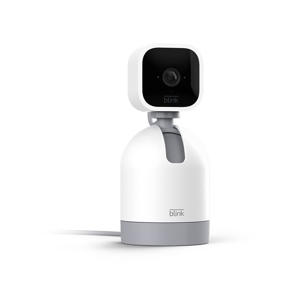 Blink Mini Pan-Tilt Camera | Videocamera intelligente di sicurezza, da interni, plug-in, audio bidirezionale, video HD, rilevazione di movimento, funziona con Alexa | Bianco