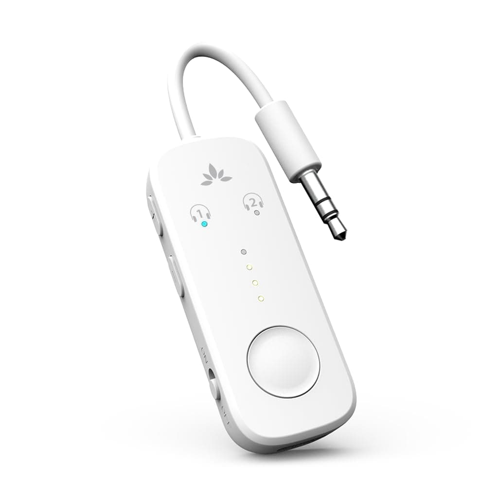Avantree Relay – Adaptateur Bluetooth 5.3 pour Vion avec Qualcomm aptX Adaptive, 2 AirPods/Casques Pris en Charge, 20 H d’Autonomie, Emetteur Audio sans Fil 3,5 mm pour Vol, Voyage, Gym Sport
