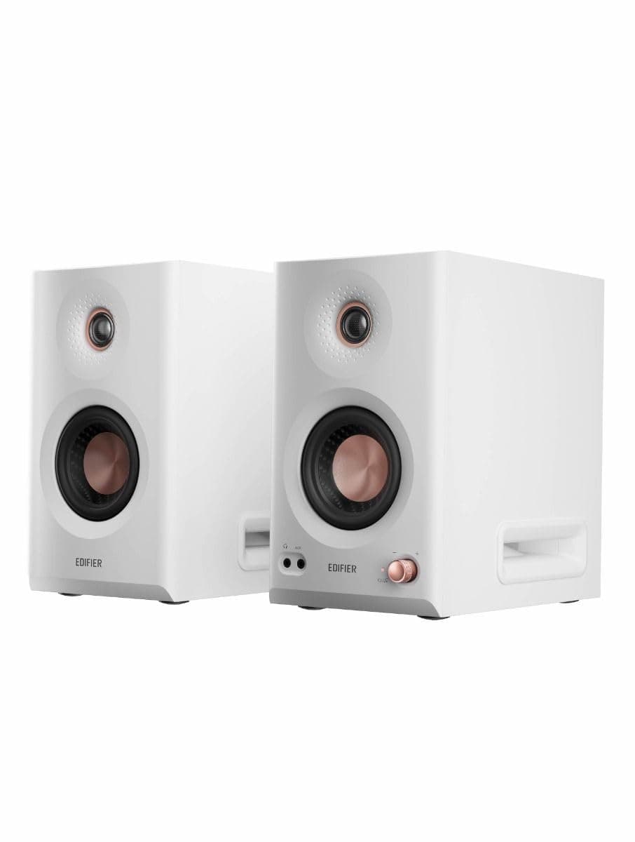 Edifier Altoparlante da studio attivo MR5 | Hi-Res 3 vie Monitor 110 Watt + Tri-Amped Crossover | XLR, TRS, RCA + AUX | LDAC Wireless 24 bit/96 kHz | App ConneX | EQ + regolatore frontale | Bianco