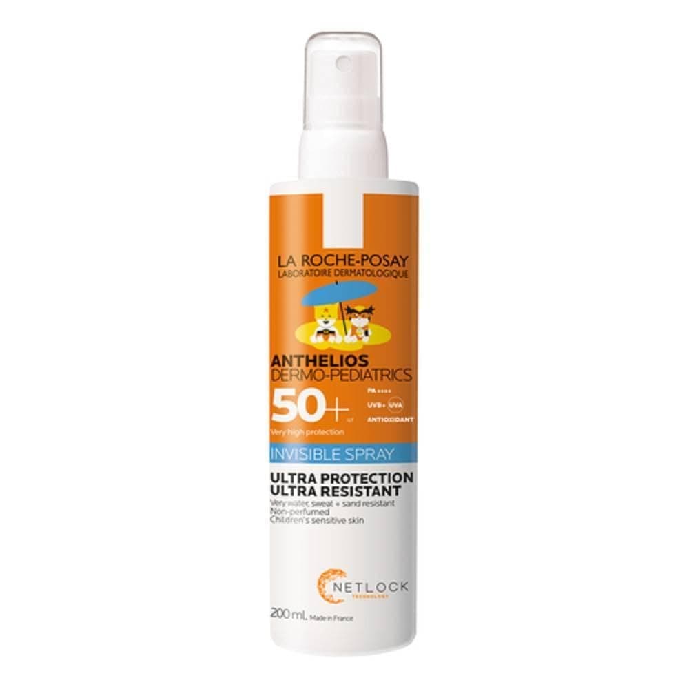 La Roche Posay Transparentes Sonnenspray für Kinder mit LSF 50+, Für empfindliche Haut, Mit Mexoryl 400 und Antioxidantien, Wasser-, schweiß- und sandabweisend, UVMune400 Kids, Anthelios DP, 200 ml