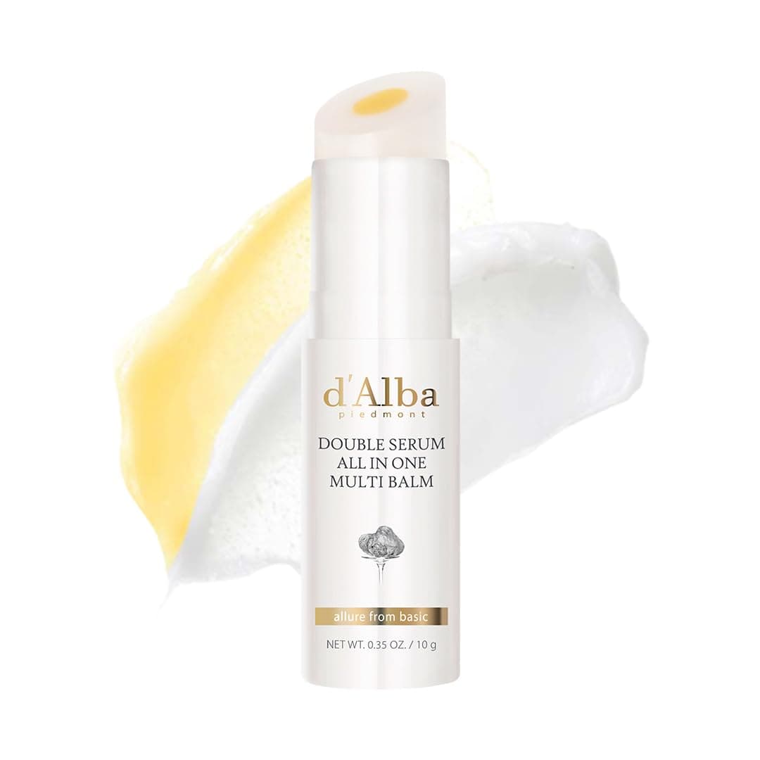 d'alba | Italian White Truffle Double Serum All-in-one Multi Balm, vegane Hautpflege, 3-in-1-Behandlung mit weißen Trüffeln zur Faltenverbesserung, Stick Eye Treatment Balm, Koreanische Hautpflege