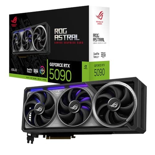 ASUS ROG Astral GeForce RTX 5090, Scheda Grafica NVIDIA 32 GB GDDR7, 512 bit, PCIe 5.0, HDMI 2.1, DisplayPort 2.1, Quattro Ventole Assiali, Software GPU Tweak III, Nera, ROG-ASTRAL-RTX5090-32G-GAMING