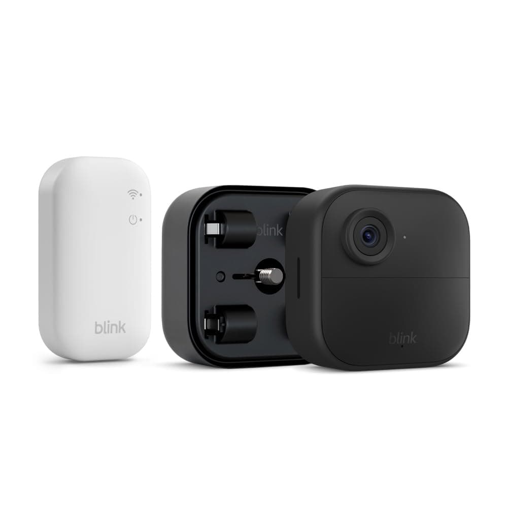 Blink Outdoor 4 + pack de extensión de batería: cámara de seguridad inteligente HD sin cables, 4 años de autonomía, detección de movimiento optimizada, compatible con Alexa (solo 1 cámara) | IP65
