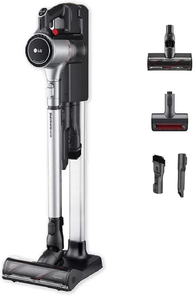 LG CordZero A9K-CORE1S Aspirapolvere Senza Fili Potente 200W, Autonomia 120 Minuti, con Wi-Fi, 2 Spazzole e 2 Accessori, Scopa Elettrica con Tubo Telescopico e 2 Batterie Ricaricabili
