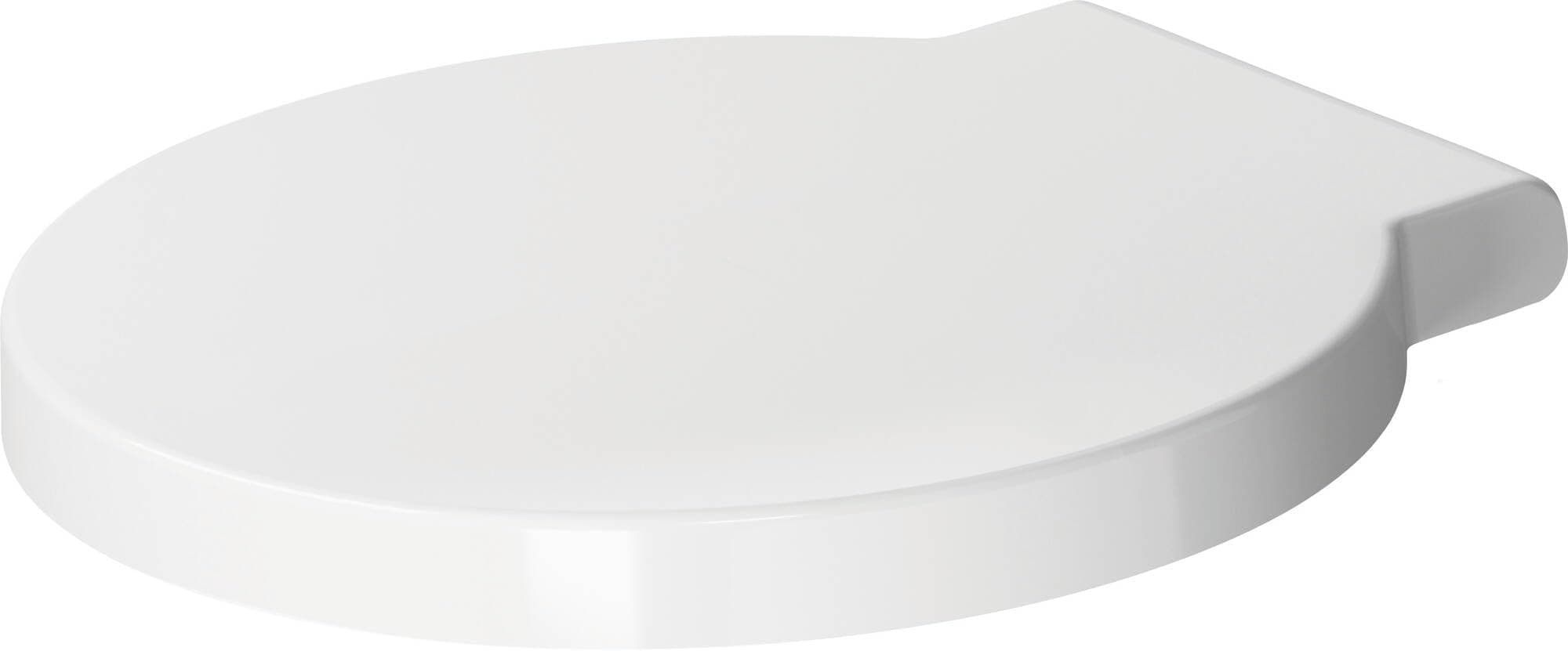 Duravit Abattant WC Starck 1, Abattant WC avec amortisseur de fermeture, Abattant Toilette en Uréa-Duroplast, avec Charnières en Acier Inoxydable, Blanc