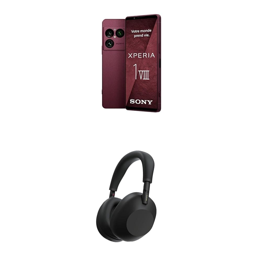Sony Xperia 1 VIII - Pantalla OLED HDR FHD+ de 6,5" 19,5:9 120Hz, Triple cámara con Nuevo teleobjetivo, Xperia AI, Batería 2 días, Audio 3,5 mm, Dual SIM, Rojo Granate + WH1000XM6