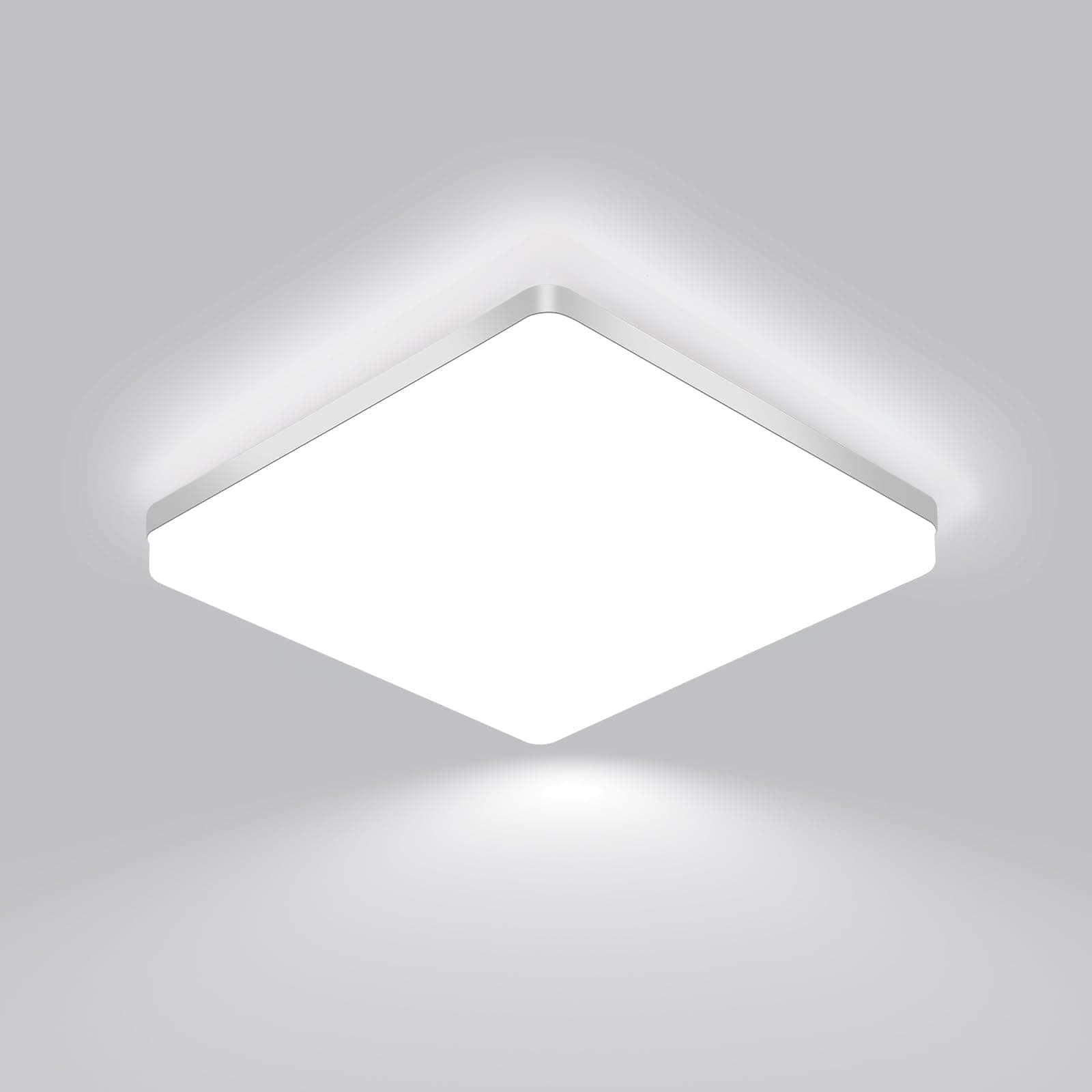 Comely Lampada da soffitto LED 30x30 cm, 48W Bianco Freddo 6500K, Plafoniera LED piatta bianca, IP44 impermeabile, Risparmio energetico, Per il bagno, Cucina, Ufficio, Corridoio, Soggiorno