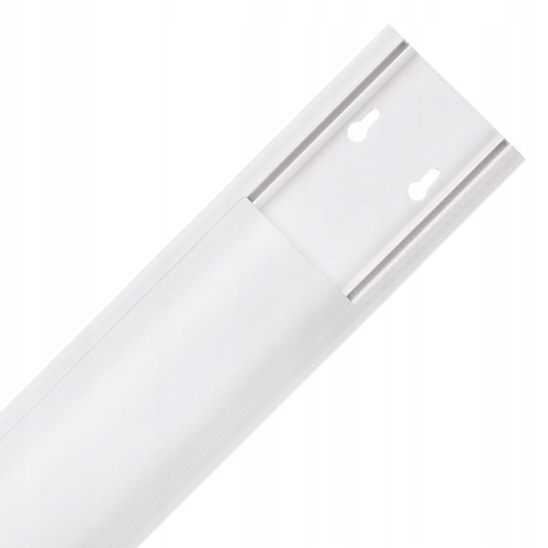 Kabelkanal selbstklebend, 100x7x2,1cm (Platz für bis zu 8 Kabel, 3M Klebestreifen, PVC, streichbar, kürzbar, halbrund, für Schreibtisch, Wand, Sockel, Fußboden etc.) weiß