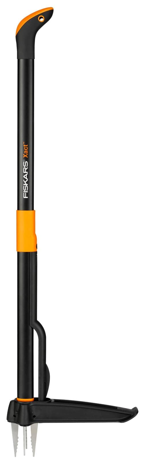 Fiskars Désherbeur Xact, longueur : 1 m, bras en acier inoxydable/poignée en plastique, noir/orange, emballage carton individuel, 1077305