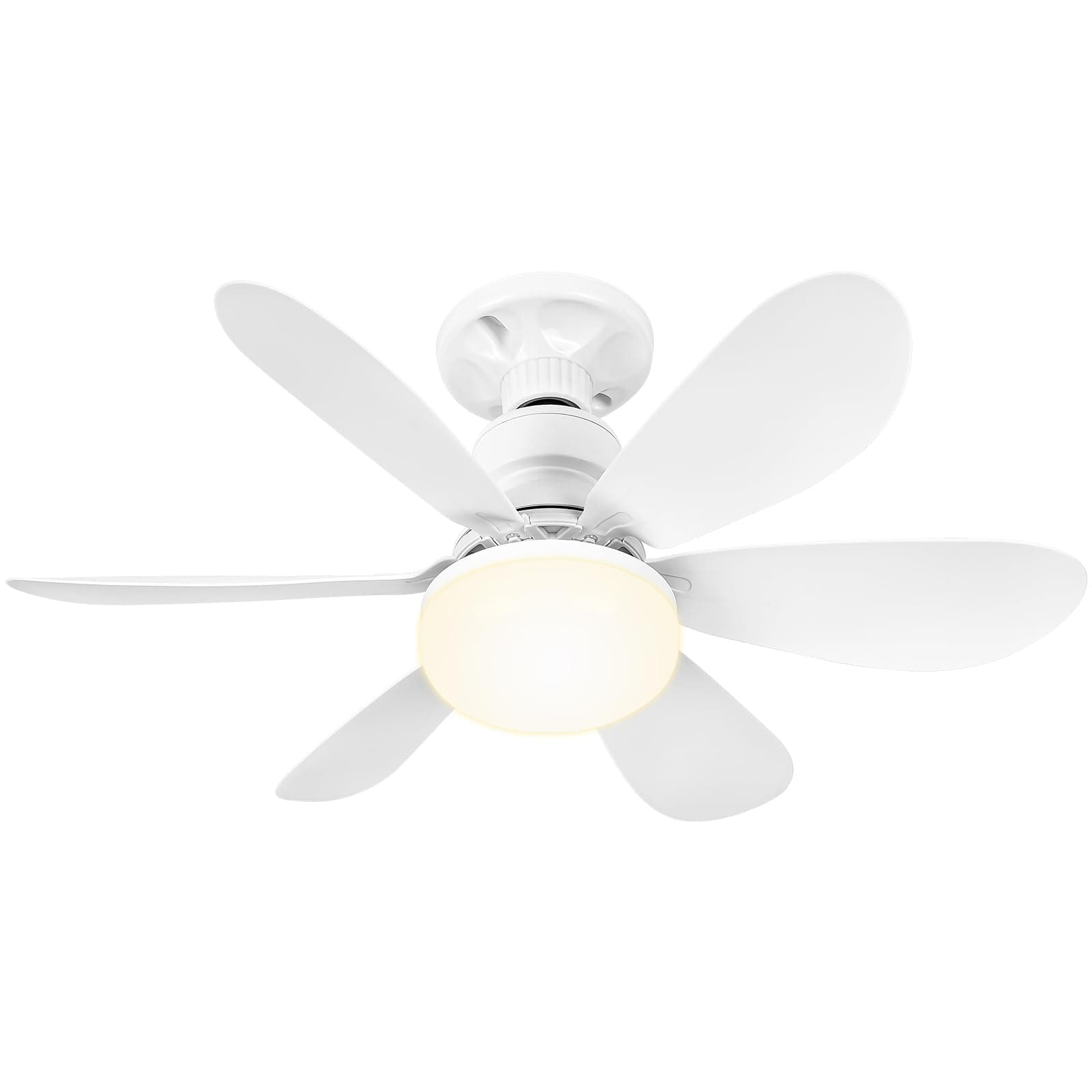 BuzzoXerex Ventilador Techo con Luz y Mando a Distancia, 52CM Lampara Ventilador Techo Pequeño con Ventiladores Silencioso, E27, Regulable en Colores y Velocidades Temporizador 6 Aspas