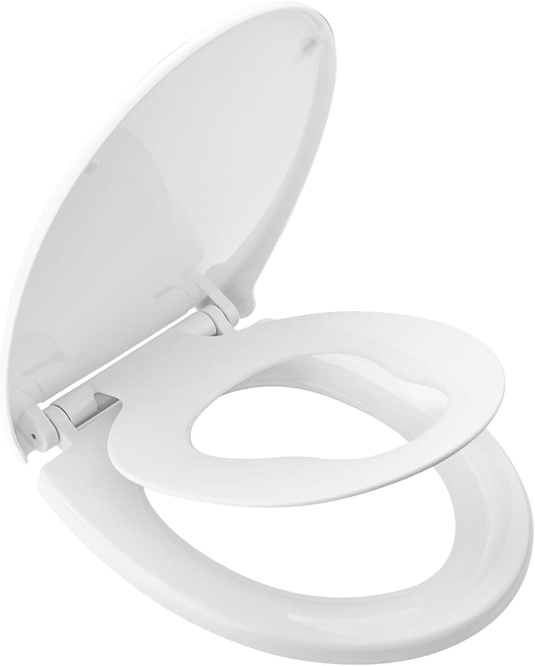 Ibergrif M41002-2, Abattant WC Forme O avec Siège Enfant, Cuvette Toilette avec Frein de Chute, Lunette WC avec Fermeture en Douceur, Lunette de Toilette Blanche Universelle