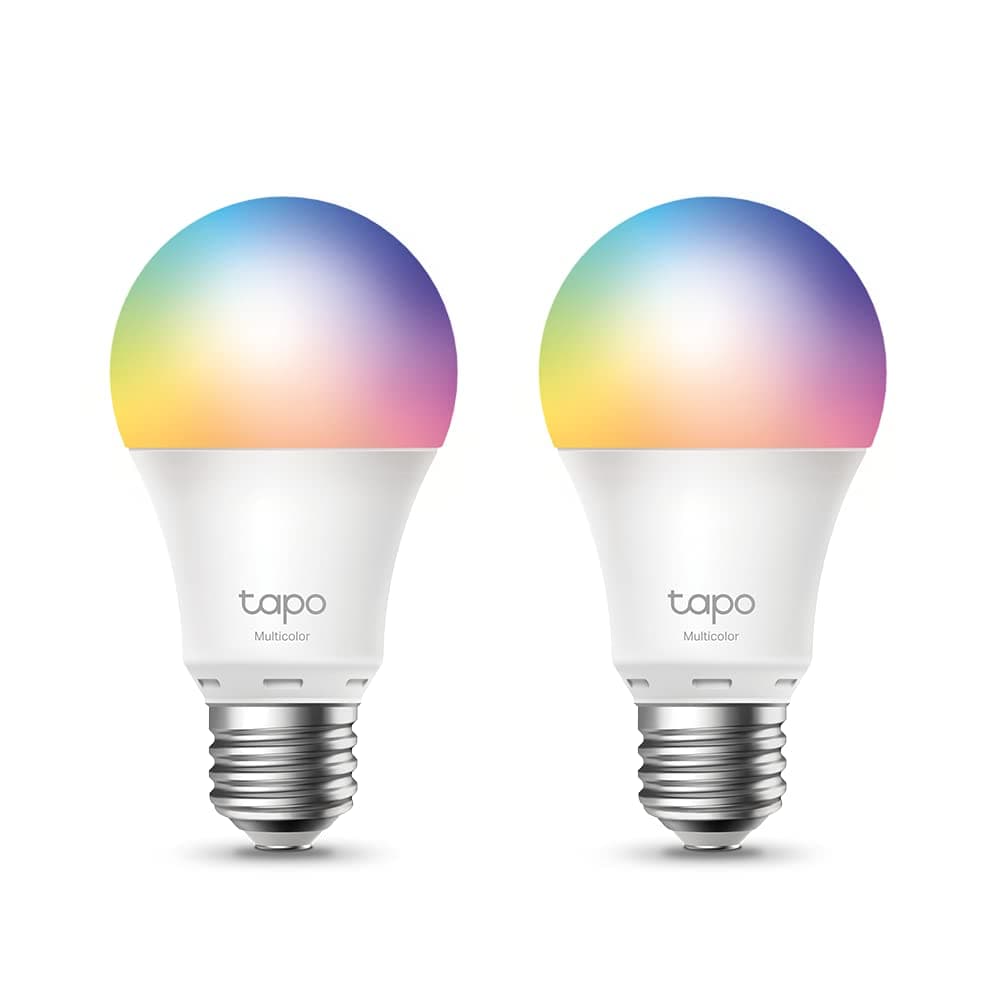 Tapo TP-Link smarthome E27 Glühbirne, glühbirnen, Mehrfarbrige smart lampe, zubehör, kompatibel mit Alexa, Google Assistant, App, energiesparend, Kein Hub notwendig (2 Pack)