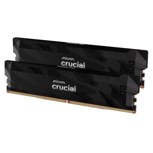 Crucial Pro DDR5 RAM 32GB Kit (2x16GB) 6400MHz CL32, Gaming PC Arbeitsspeicher, Intel XMP 3.0 / AMD Expo, Schwarz - CP2K16G64C32U5B