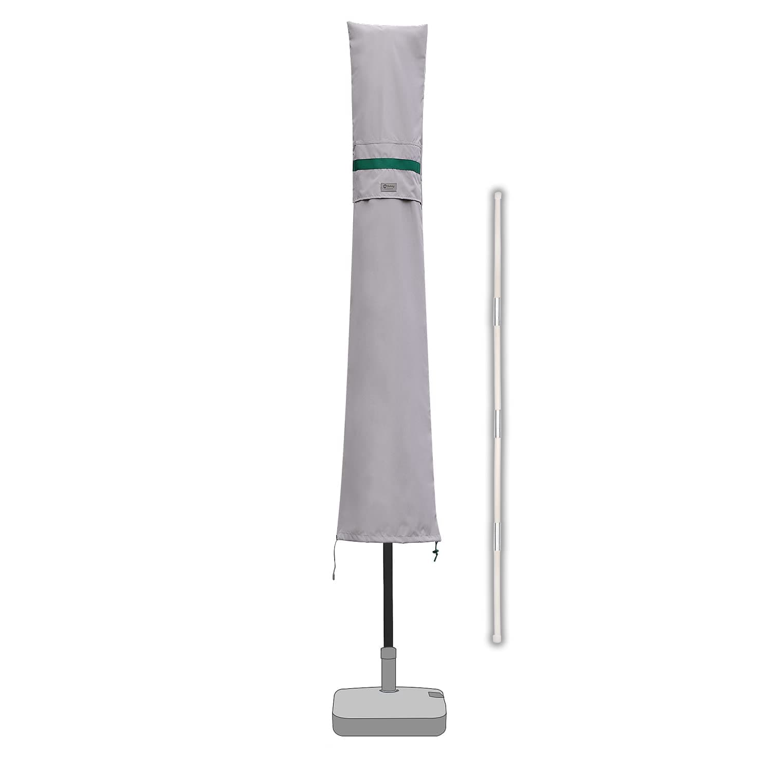 Sekey Sonnenschirm Schutzhülle mit Stab, Abdeckhauben für 350cm / 200x300cm Gartenschirm mit Belüftungsöffnungen, Abdeckung für Marktschirm / Balkonschirm, wasserdicht