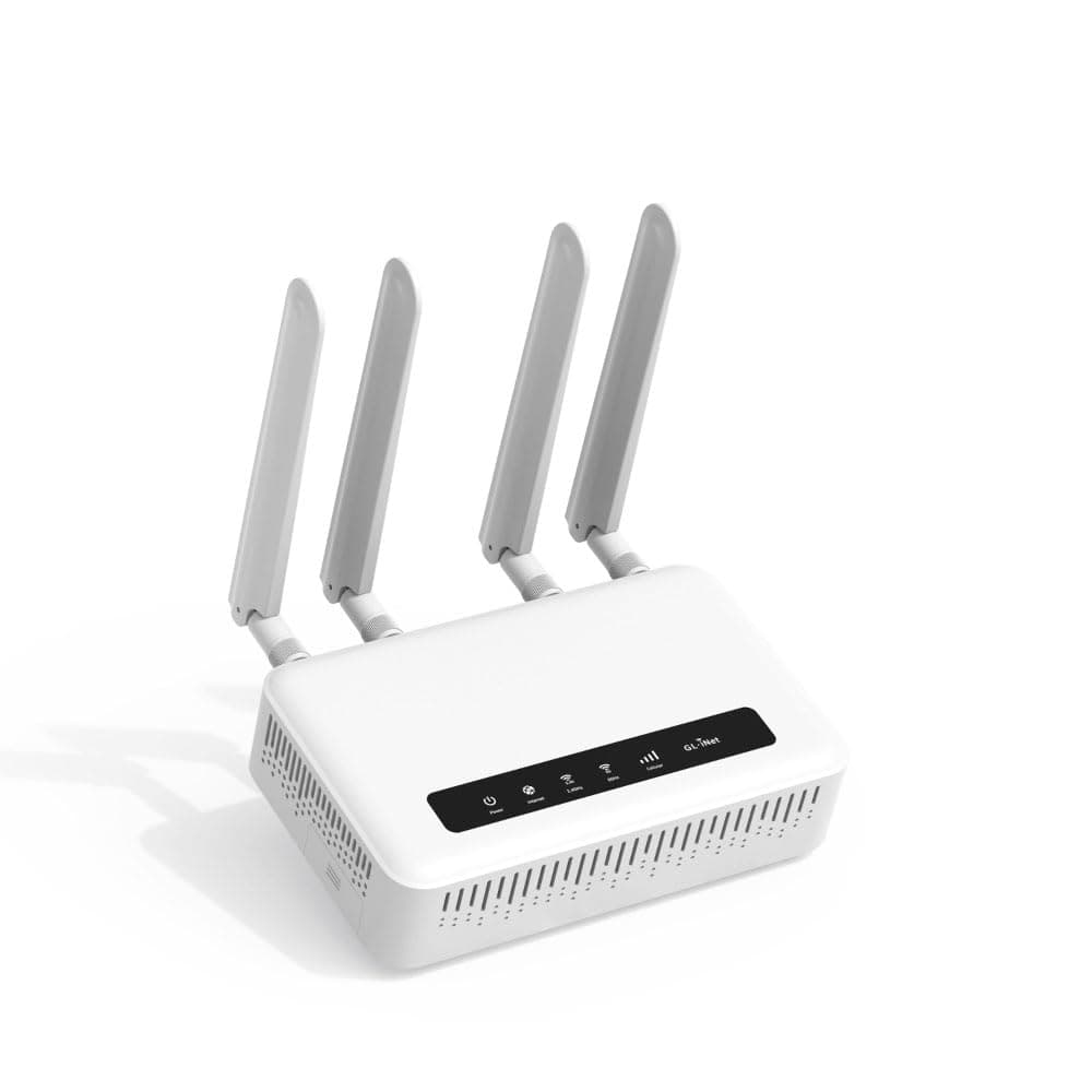 GL-X2000(Spitz Plus) Router 4G LTE con puerta de enlace celular para el hogar, empresas, casas rodantes, viajes por carretera, CAT 12, Router Wifi 6, Antenas desmontables, Doble SIM, OpenVPN (solo UE)