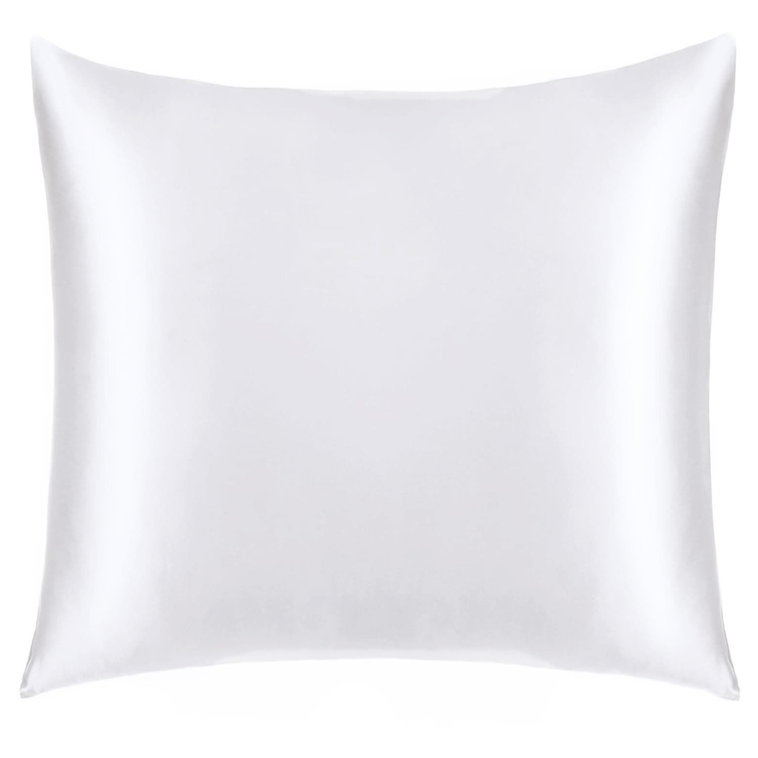 Ravmix Taie d'oreiller en Soie de mûrier 60x60 cm, Protege Oreiller 21 Momme Certifiée Oeko-TEX® Bienfaits Cheveux et Peau, avec Fermeture éclair cachée, 1 unité, Blanc
