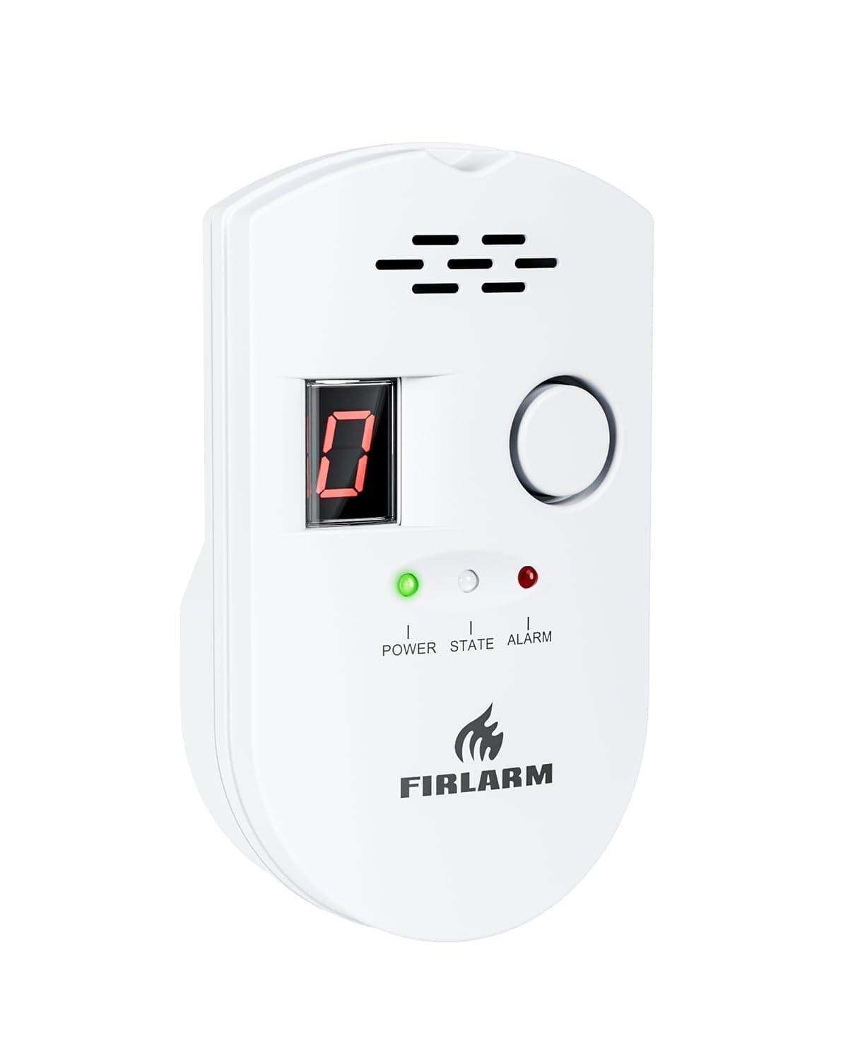 Firlarm - Rilevatore di Fughe GPL/Gas Naturale/Carbone, Monitor di Metano e Propano Butano, Allarme Gas Portatile con Display LCD, per Casa, Officina e Camper (white)