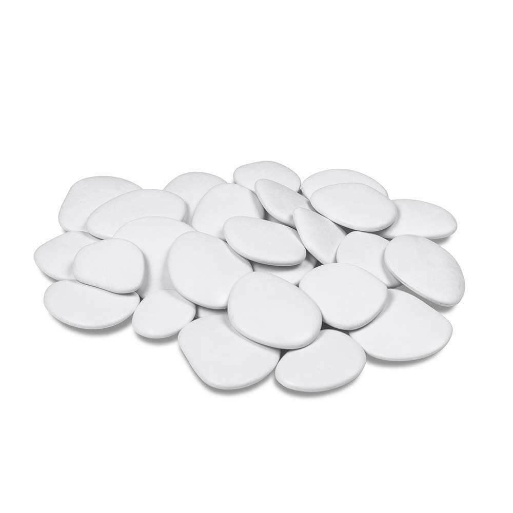 Kalapanta - Galets décoratifs en plastique recyclé grand format pour pots, peinture, aquariums, jardin, mini pack, blanc