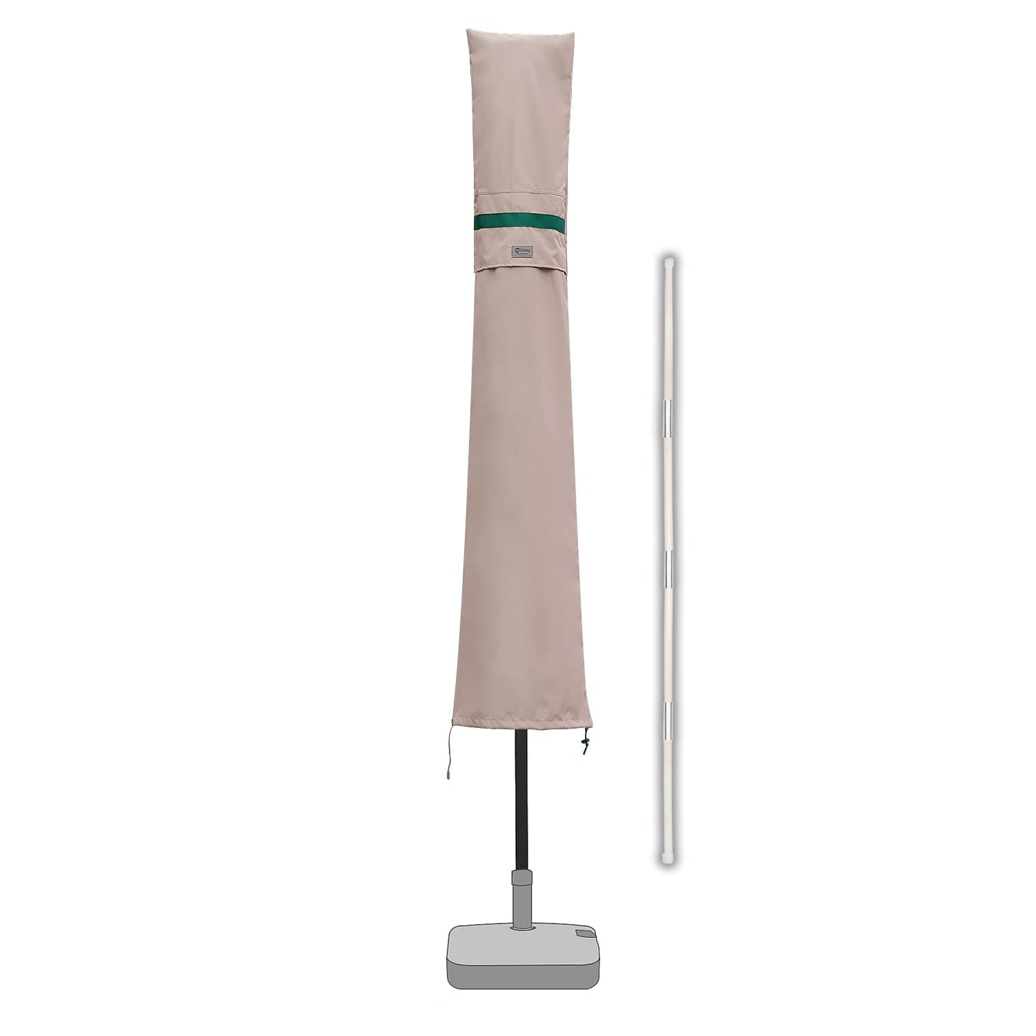 Sekey Sonnenschirm Schutzhülle mit Stab, Abdeckhauben für 350cm / 200x300cm Gartenschirm mit Belüftungsöffnungen, Abdeckung für Marktschirm / Balkonschirm, wasserdicht