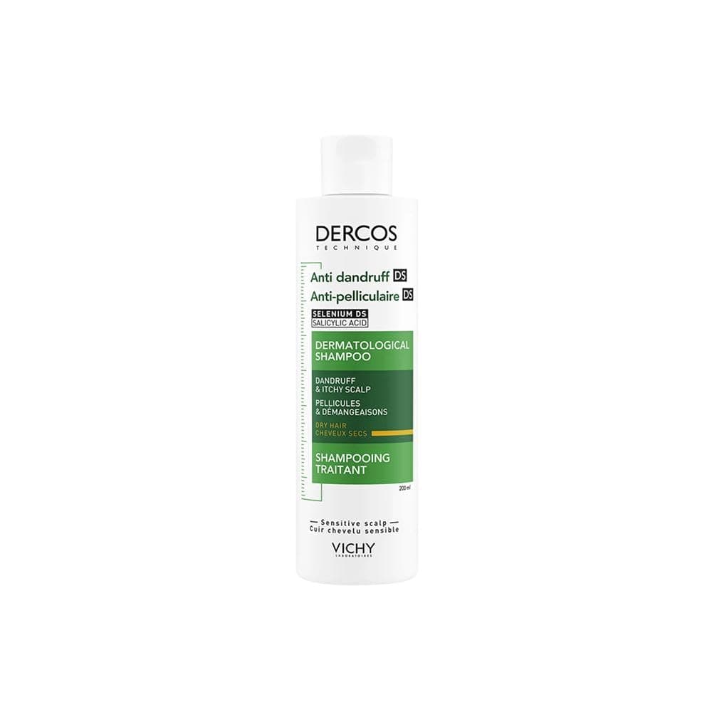 Vichy Dercos, Shampoo Anti-Forfora DS, Per Capelli Secchi, Azione Riequilibrante, Effetto Anti-Ricomparsa, Arricchito con Disolfuro di Selenio e Acido Salicilico