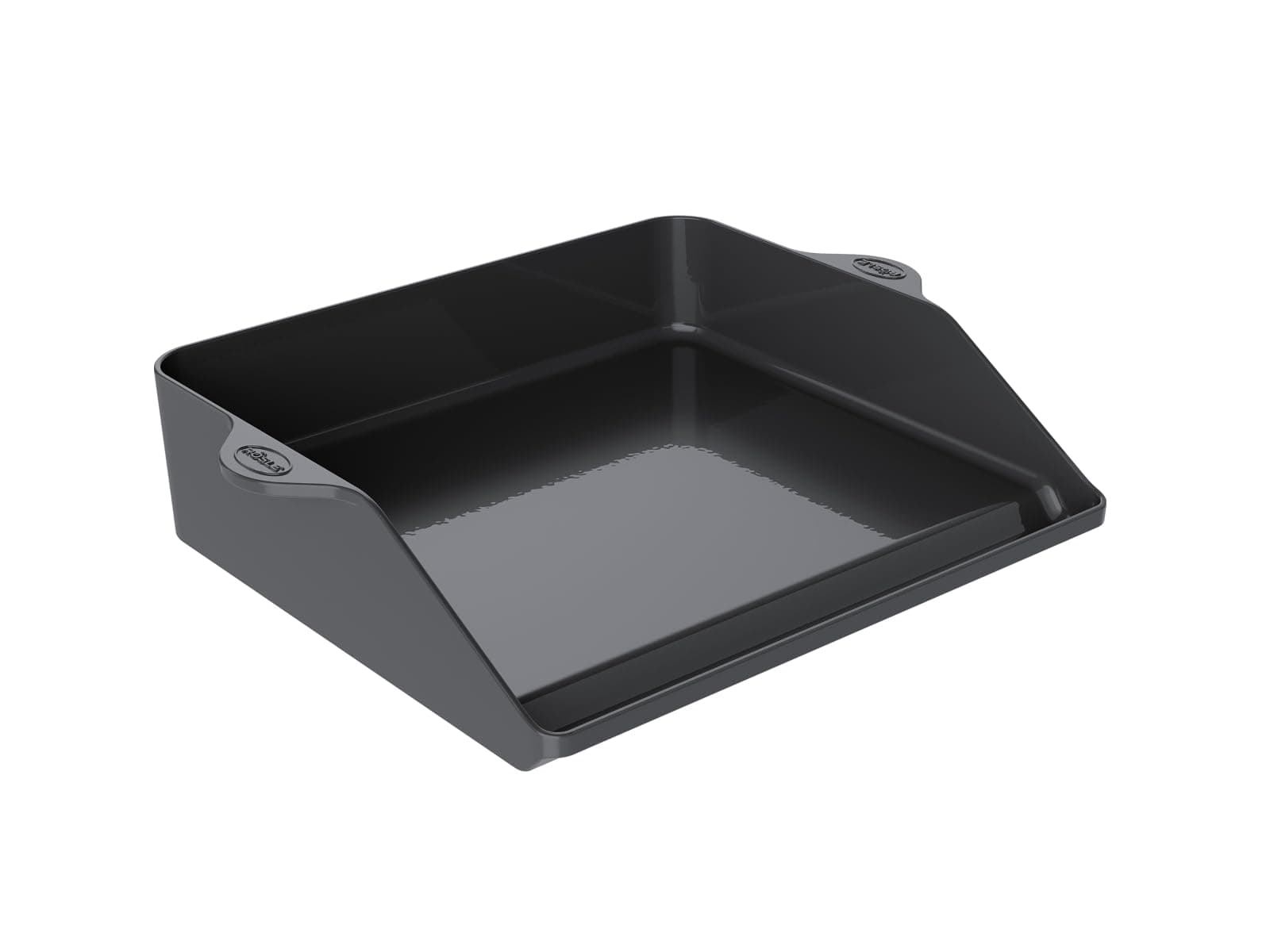 RÖSLE Plancha-Grillplatte, Hochwertige Grillplatte aus porzellanemailliertem Gusseisen für Fleisch, Gemüse und kleine Grillstücke, extra hoher Rand, 47 x 36,5 cm, schwarz