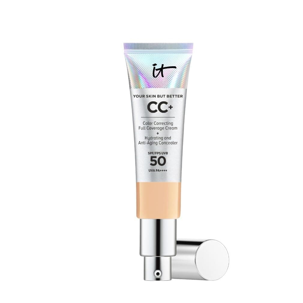 IT Cosmetics Your Skin But Better CC Cream LSF 50+, Hochpigmentierte Mehrzweck-Creme mit LSF 50, Getönte Anti-Aging-Tagescreme, Foundation, Concealer & Pflege in einem