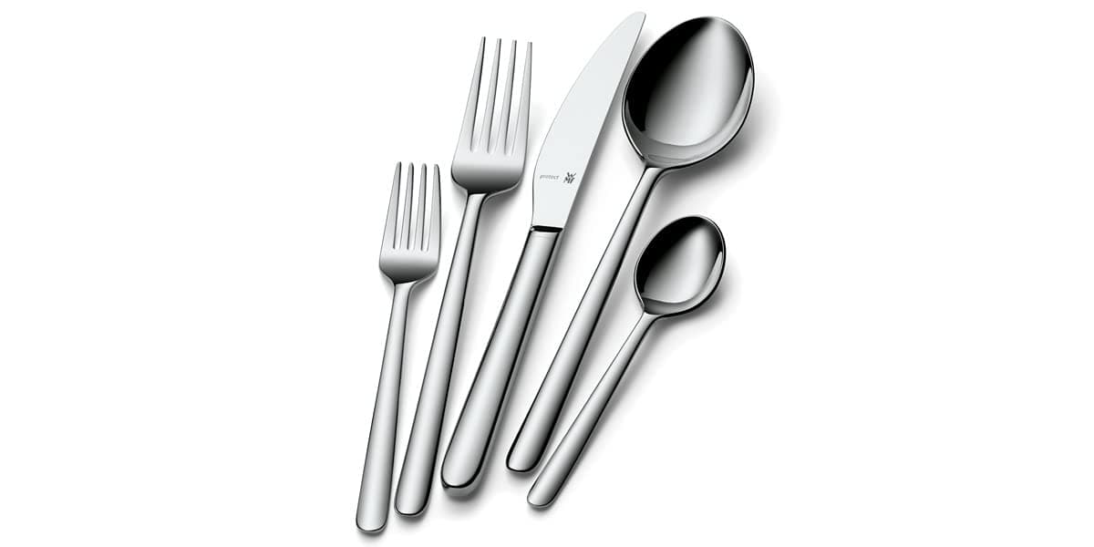 WMF Flame Plus Cromargan Protect - Cuberteria 30 Piezas 6 Comensales de Acero Inoxidable Cromargan Protect con Acabado Pulido, Apto para Lavavajillas