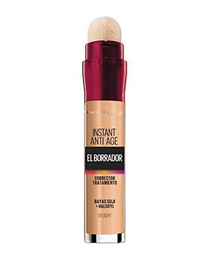 Maybelline New York Instant Anti-Age Corrector de Ojeras, 01 Light | Corrector Multiusos, Cobertura Modulable, Enriquecida con Bayas de Goji y Haloxyl, Acabado e Hidratado, Instant Anti-Age