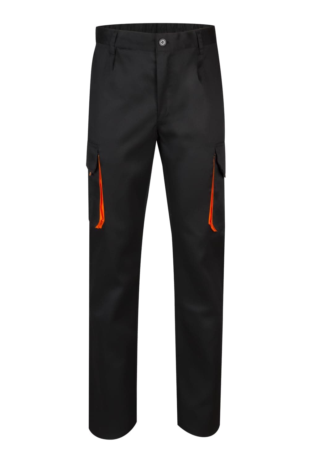 VELILLA 103004; Pantalón Bicolor Multibolsillos; Color Negro y Naranja; Talla 44