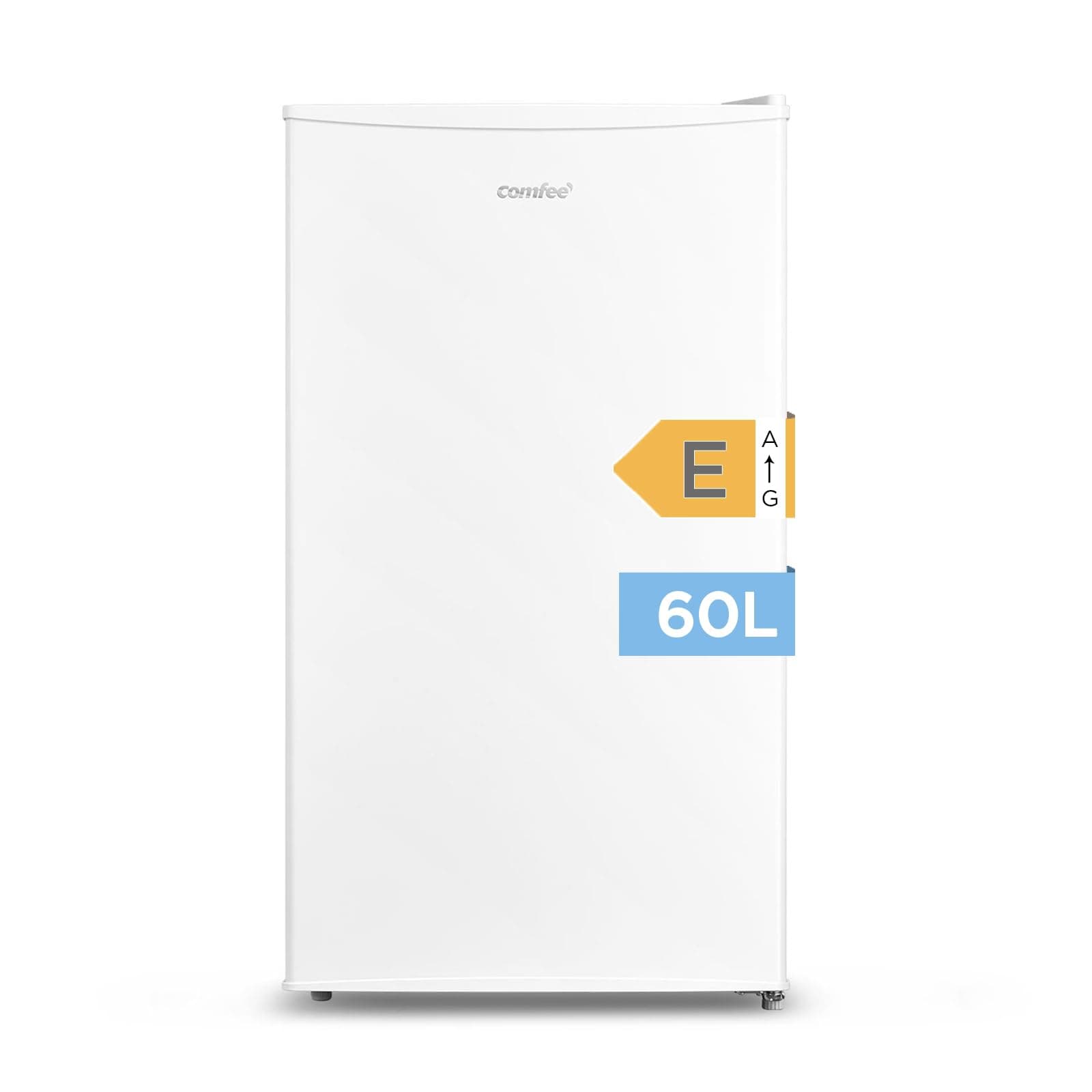 COMFEE' RCU60WH2(E) 60L Mini Congélateur, Monoporte, Température Réglable, Porte Réversible, Silencieux, Pose Libre, Blanc
