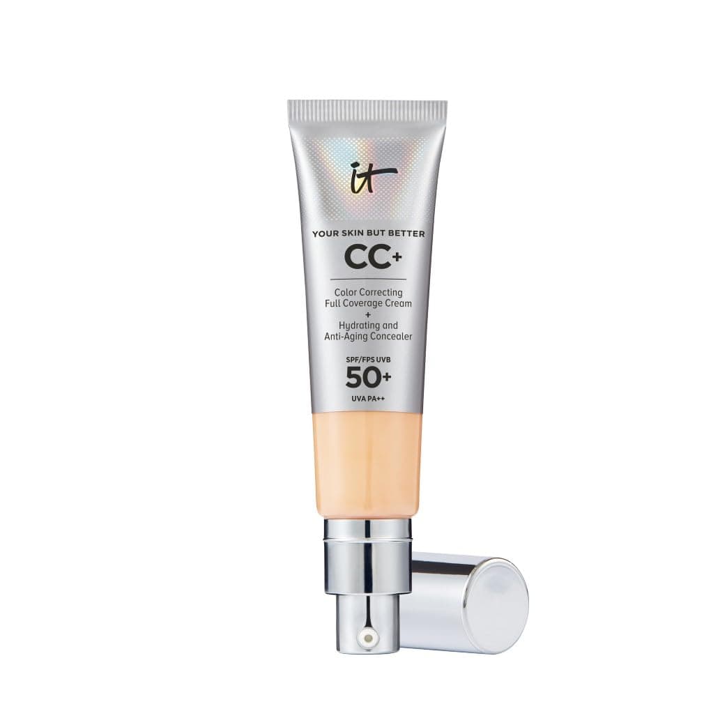IT Cosmetics Your Skin But Better CC Cream LSF 50+, Hochpigmentierte Mehrzweck-Creme mit LSF 50, Getönte Anti-Aging-Tagescreme, Foundation, Concealer & Pflege in einem
