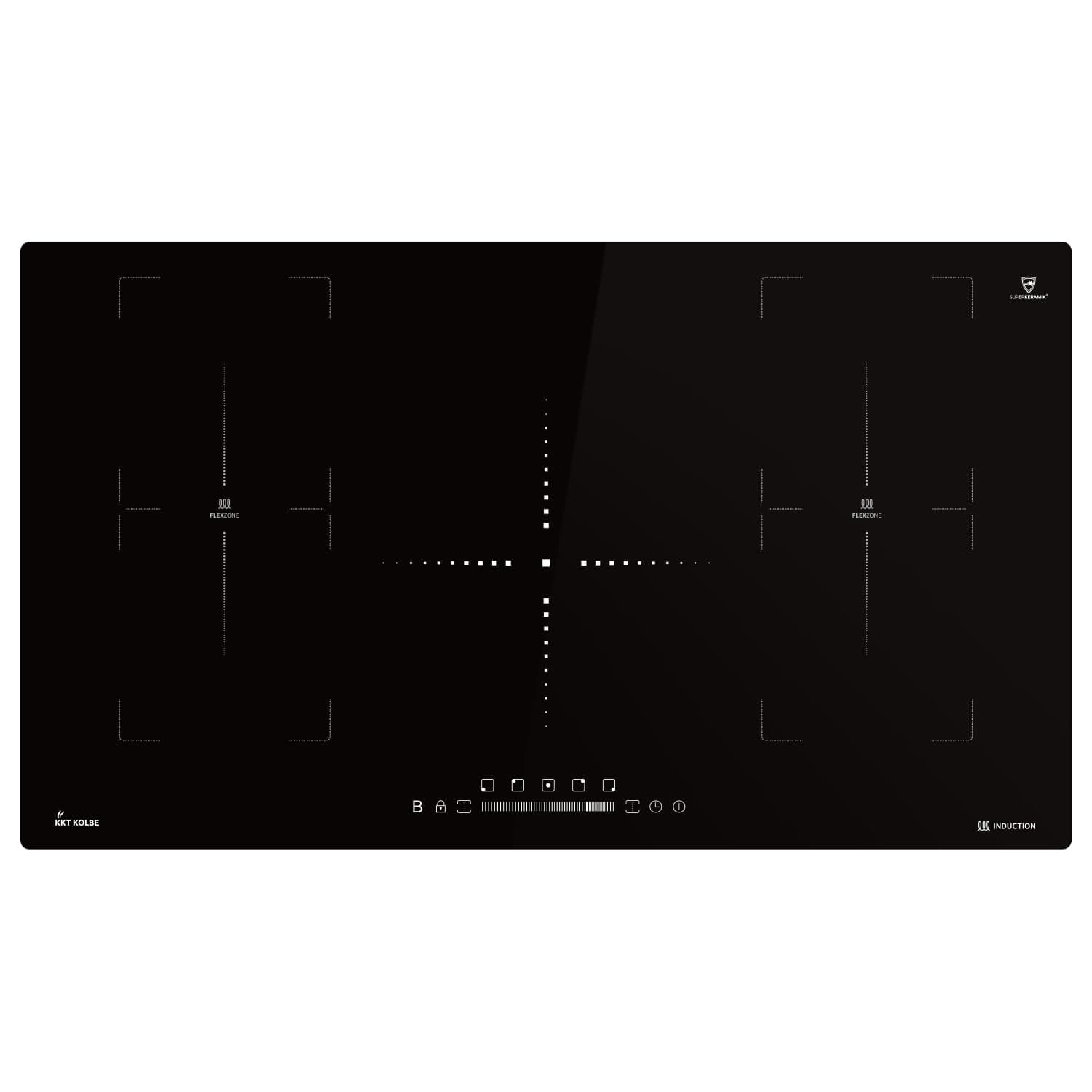 KKT KOLBE | Plaque Induction 90 cm | 9,8 kW | 5 Zones de cuisson | 9 niveaux de puissance | Contrôles Tactiles | Minuterie | IH89005FZ