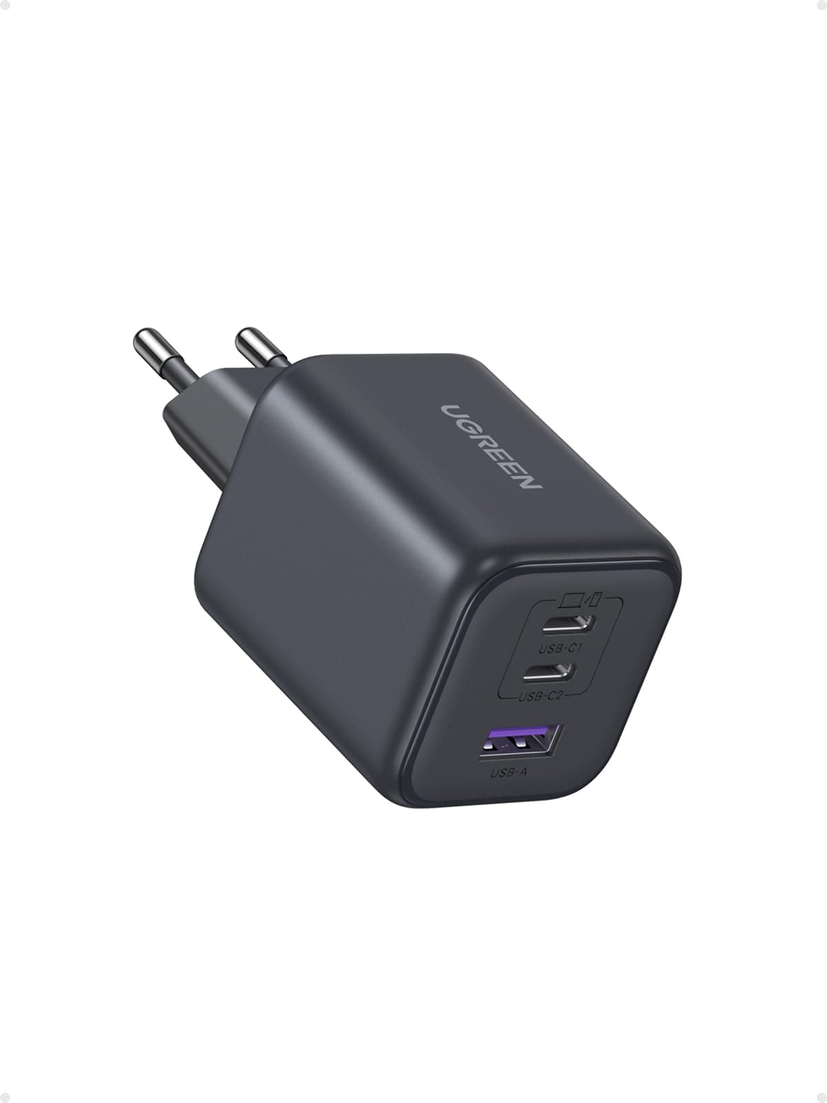 UGREEN 45W USB C Ladegerät 3-Port PPS Schnellladegerät 30W PD Netzteil GaN Charger Adapter kompatibel mit Galaxy S25 Ultra, S24, iPhone 17 Pro Max, MacBook Air, iPad, Tab A8, Pixel 9, HomePod