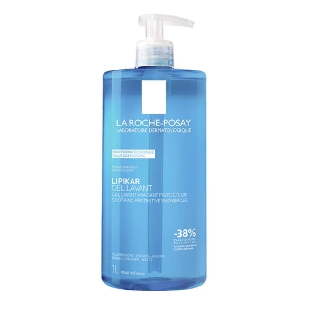 La Roche-Posay Lipikar Gel Doccia Lenitivo Protettivo, Pelle Idratata, 1L | Per Pelli Sensibili e Secche, Pelle Delicatamente Detersa, Arricchito con Niacinamide e Burro di Karité