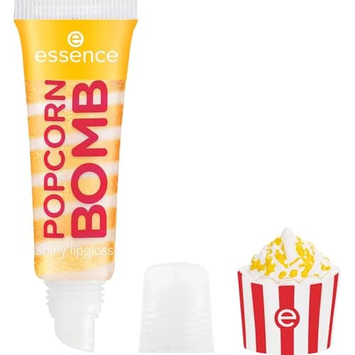 essence POPCORN BOMB shiny lipgloss, Nr. 01, Gelb, schimmernd, vegan, ohne Parabene, ohne Mikroplastikpartikel, Nanopartikel frei, 1er Pack (10ml)