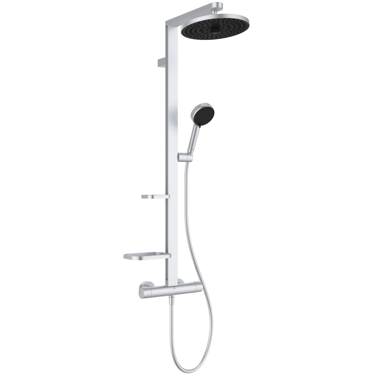 Ideal Standard Ceratherm Alu+ Colonne de douche, Fabriqué à partir de 100% d'aluminium recyclé, douchette à économie d'eau avec différents types de jets – Argent (356x501x1113 mm)