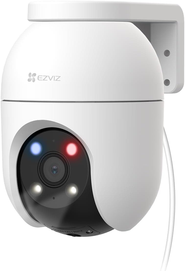 EZVIZ Cámara Vigilancia WiFi Exterior 360°,4K Cámara IP de Seguridad,Visión Nocturna a Color,Detección IA de Persona/Vehículo,Seguimiento Zoom Auto,Audio Bidireccional,Sirena,Alexa/Google,C8c 8MP(6mm)