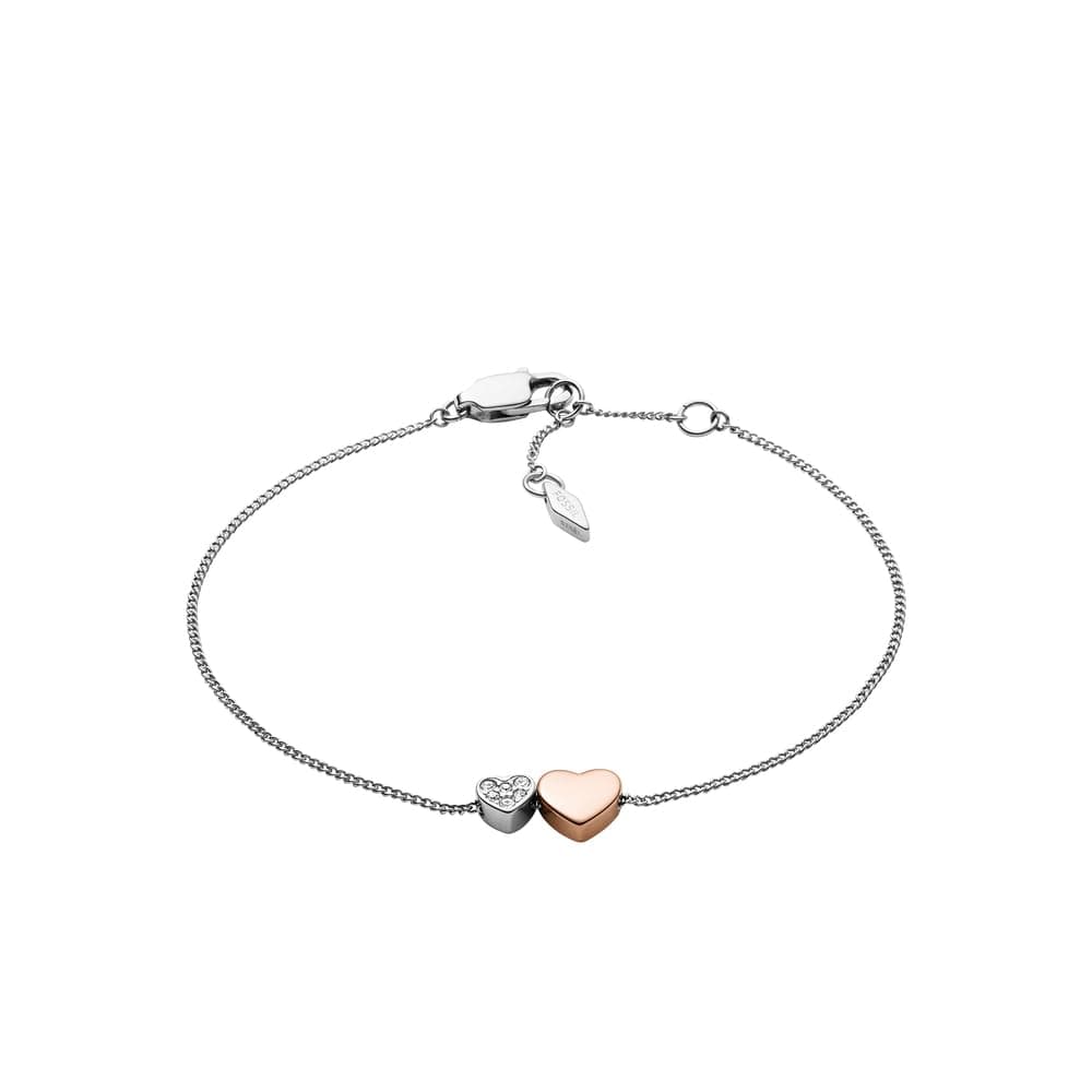 FOSSIL Damen Edelstahl mit Karabinerverschluss schmales Kettenarmband
